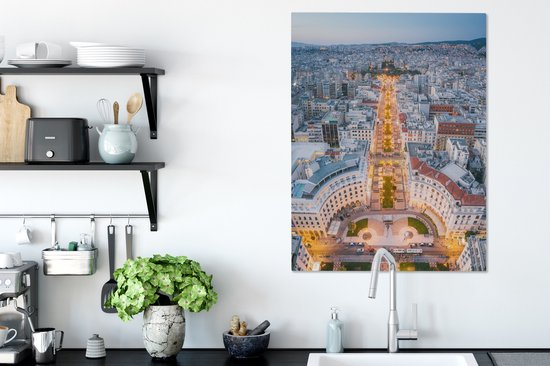 Tableau sur toile Place Aristote à Thessalonique vue du ciel - 60x80 cm - Décoration murale