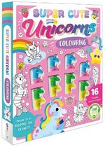 Book and Crayon Set- Super Cute Unicorns Colouring
