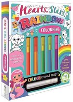 Book and Pen Set- Hearts, Stars, Rainbows Colouring