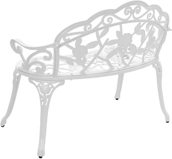 Banc de jardin deux places fonte 100x54x80 cm blanc