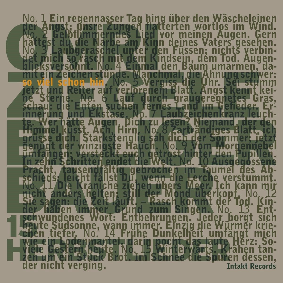 Omri Ziegele Billiger Bauer - So Viel Schon Hin. 15 Herbstlieder (CD)