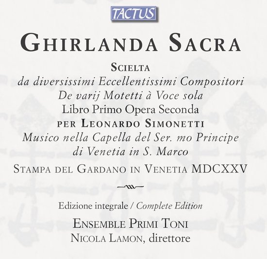 Ensemble Primi Toni - Ghirlanda Sacra (3 CD) - various artists