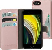 Apple iPhone 8 Hoesje - Mobiparts - Classic Wallet Serie - Kunstlederen Bookcase - Roze - Hoesje Geschikt Voor Apple iPhone 8