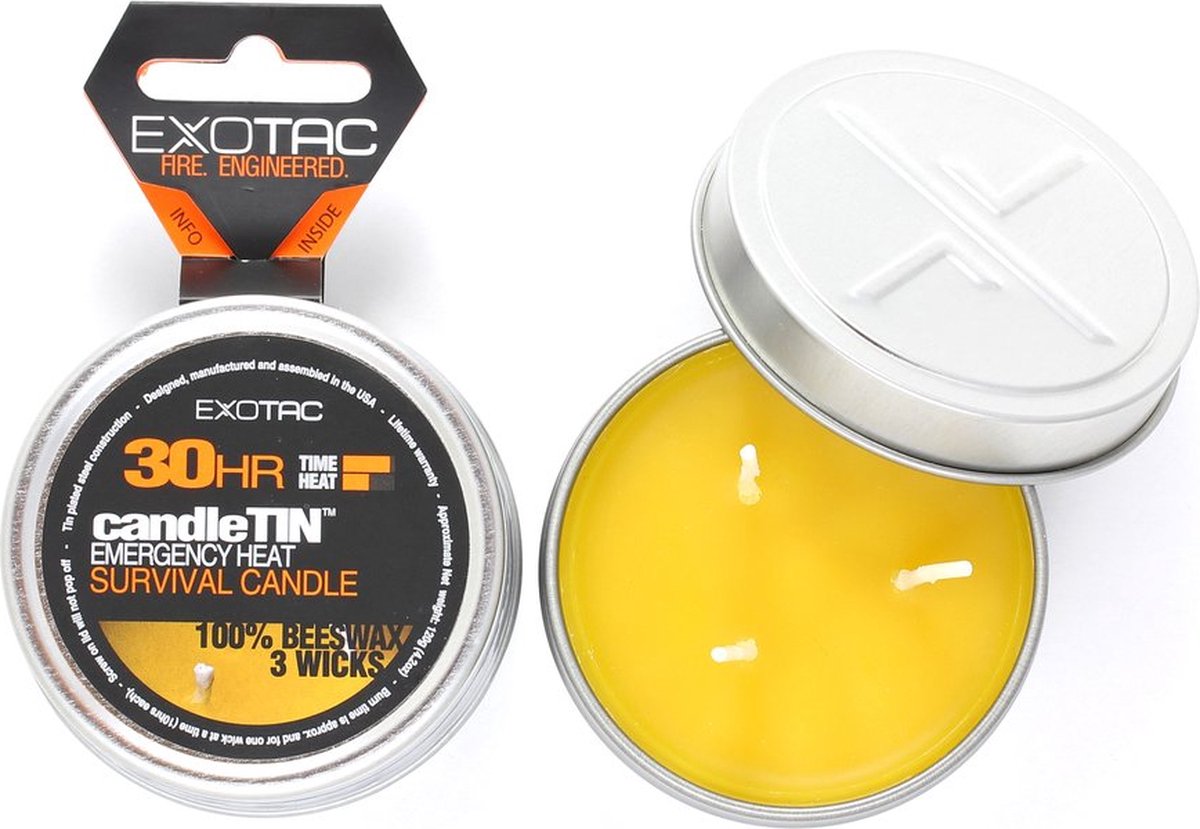 Exotac CandleTIN Large Slow Burn Bijenwax