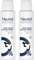 Neutral 0% Anti white & yellow Deodorant - Voordeelverpakking 2 x 150 ml