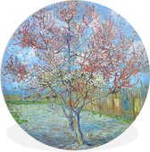 WallCircle - Wandcirkel ⌀ 30 - De roze perzikboom - Schilderij van Vincent van Gogh - Ronde schilderijen woonkamer - Wandbord rond - Muurdecoratie cirkel - Kamer decoratie binnen - Wanddecoratie muurcirkel - Woonaccessoires