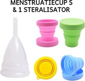 Siliconen Menstruatiecup – Maat S – Inclusief Sterilisator - Herbruikbare menstruatie Cup – BPA Vrij