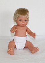 The Doll Factory Babypoppen Blank Jongetje met Haar 38 cm
