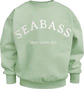 SEABASS Sweatshirt - Unisex Truien - 100% Biologisch Katoen - Taille Lengte Stijl - Lange Mouwen - Oversized Fit - Kleur: Pistachio - Maat: 128-134cm