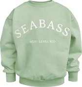 SEABASS Sweatshirt - Unisex Truien - 100% Biologisch Katoen - Taille Lengte Stijl - Lange Mouwen - Oversized Fit - Kleur: Pistachio - Maat: 140-146cm