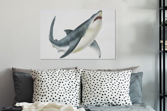 Illustration Peinture sur Toile - Requin - Wit - 60x40 cm - Décoration murale