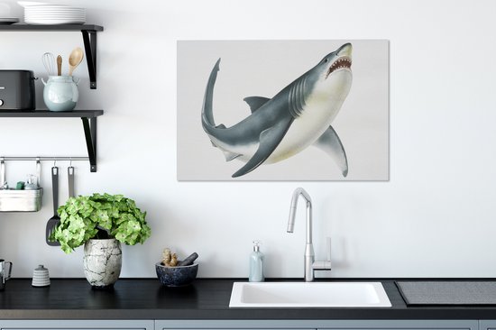 Illustration Peinture sur Toile - Requin - Wit - 60x40 cm - Décoration murale