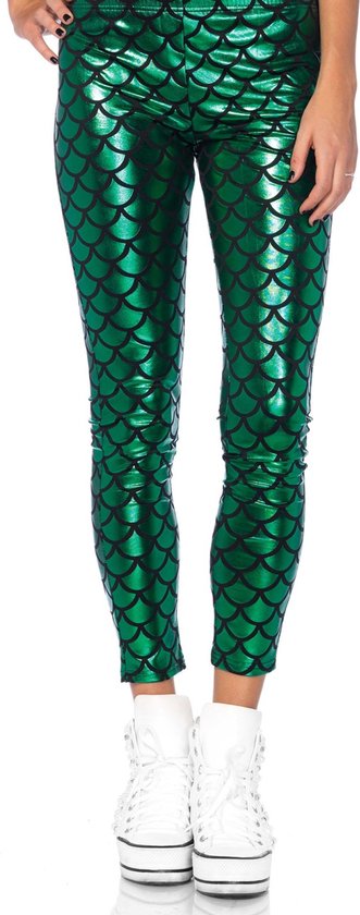 Legging sirène sirène à motif écailles vert - Costume Party - S - Leg Avenue