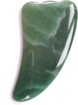 Jade Guasha - Aventurijn - edelsteen - Massage met Schraper Wolk - L 10 cm - Inclusief Reiszakje