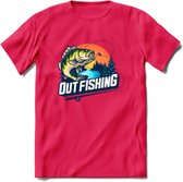 Fishing - Vissen T-Shirt | Beige | Grappig Verjaardag Vis Hobby Cadeau Shirt | Dames - Heren - Unisex | Tshirt Hengelsport Kleding Kado - Roze - L