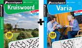 Puzzelsport - Puzzelboekenpakket - Kruiswoord 2-3* +  Varia 2* - 288 pagina's