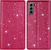 Glitter Book Case - Samsung Galaxy S22 Hoesje - Roze