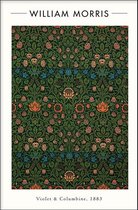 Walljar - William Morris - Violet and Columbine II - Muurdecoratie - Poster met lijst