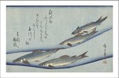 Walljar - Utagawa Kuniyoshi - Trout - Muurdecoratie - Canvas schilderij