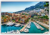 Haven in Monaco   - Foto op Aluminium  - Foto op Dibond - Aluminium Schilderij - Wanddecoratie  - 90x60 cm