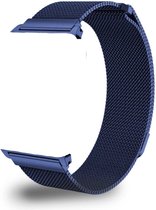 Geschikt voor Apple Watch Bandje Blauw Series 1/2/3/4/5/6/SE/7/8/Ultra 42/44/45/49 mm - iWatch Milanees Polsband Luxe Milanese Loop - Roestvrij staal - Magneet Sluiting