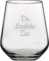 Gegraveerde Drinkglas 42,5cl De Leukste Zus