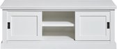 TV meubel Nora 150 cm wit met 2 schuifdeuren en 2 open vakken - hout - wit