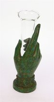 Vaasje Hand, groen 6x5,5x17,5cm