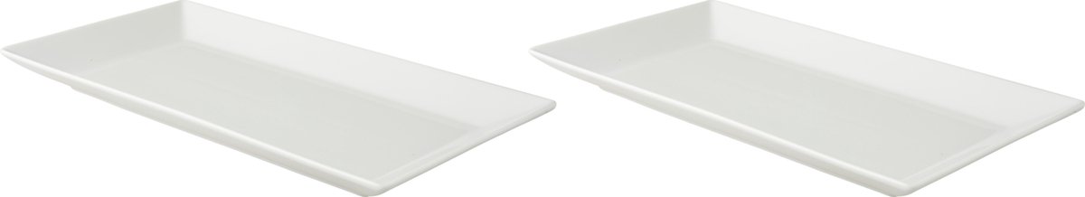 Palmer - White Delight - Schaal - 2 stuks - 28,5 x 15 cm - Wit - Porselein - Bordenset