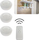 LED.nl® Draadloze LED Keuken- en kastverlichting op batterijen met afstandbediening - 3 x - Wit