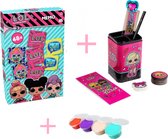 LOL Surprise Spelen Set | Domino & Schrijfset & 4 doosjes Stuiterklei!