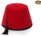 Partychimp Fez Hoed Carnaval - Polyester - Rood - One-size