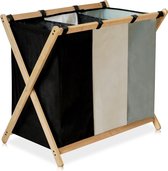 Eco&More Bamboe Wasmand - Wassorteerder - 3 vakken - 145L - Laundry Basket - NL handleiding