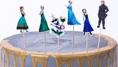 Cupcake Decoratie - Elsa - Frozen - Taarttopper - Kokosnoot - Prikkers - 12 stuks