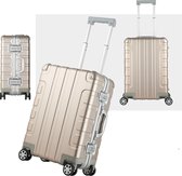 Manzibo - Bagagekoffer - Reiskoffer - Trolley - Hardcase koffer - 20L - Aluminium - Wieltjes - 4 Wielen - Goud