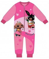 BING fleece onesie - pyjama - donkerroze - Bing Bunny onesies / huispak / pyjama maat 104