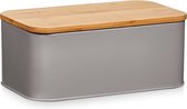 Boîte à lunch en argent avec couvercle de planche à découper de luxe 31 cm - Zeller - Fournitures de cuisine - Boîtes à pain/ boîtes à lunch / tambours à pinces - Pain / ranger les petits pains et garder au frais