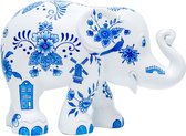 Elephant Parade - Delft Blue Allover - Handgemaakt Olifanten Beeldje - 15cm