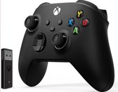 Microsoft - Xbox Wireless Controller - Carbon Black + Wireless Adapter for Windows