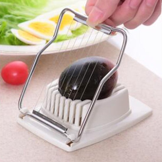 1 Stuk - Eiersnijder - Eierscheider - Snijapparaat - Handmatige - Roestvrijstalen hakmolen - Keuken Accessoires - Gekookte eiersnijder — afbeelding 4