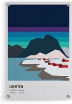 Walljar - Lofoten Norway Dusk - Muurdecoratie - Plexiglas schilderij