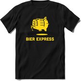 Bier Express T-Shirt | Unisex Kleding | Dames - Heren Feest shirt | Drank | Grappig Verjaardag Cadeau tekst | - Zwart - XL