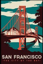 Walljar - San Fransisco By The Bay - Muurdecoratie - Poster