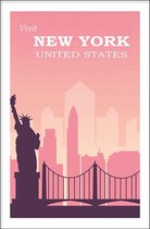 Walljar - New York United States - Muurdecoratie - Poster met lijst