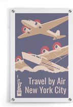 Walljar - NYC Travel By Air - Muurdecoratie - Plexiglas schilderij