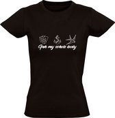 Ink my wholy body | Dames T-shirt | Zwart | Inkt mijn hele lichaam | Tattoo | Tatoeage | Inked | Kaarten | Anker | Vogel