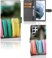GSM Hoesje Geschikt voor Samsung Galaxy S22 Ultra Flipcover Maken Macarons