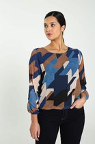 Cassis Dames Hemd met pied-de-coqmotief - Blouse - Maat 38