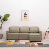 vidaXL Slaapbank driezits modulair kunstleer cappuccino