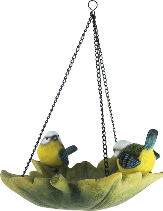 Vogelbad Met Vogeltjes Keramische Vogelvoederdispenser Voederschaal Vorstbestendig